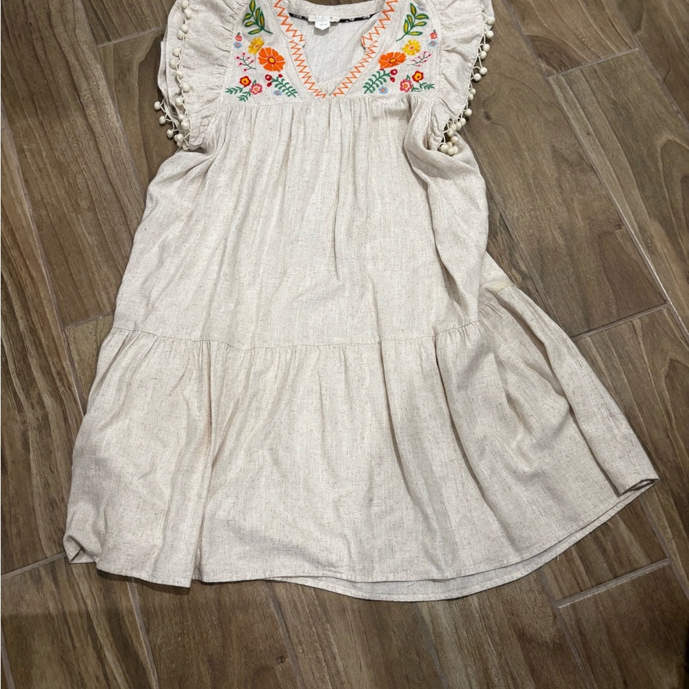 Embroidered Cream Women’s Dress